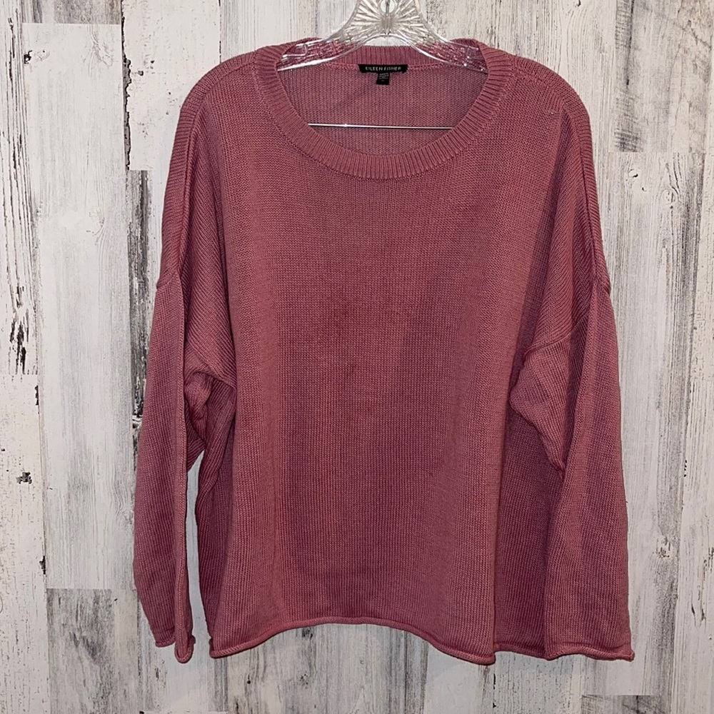 Eileen Fisher pink linen/cotton sweater Size 1X